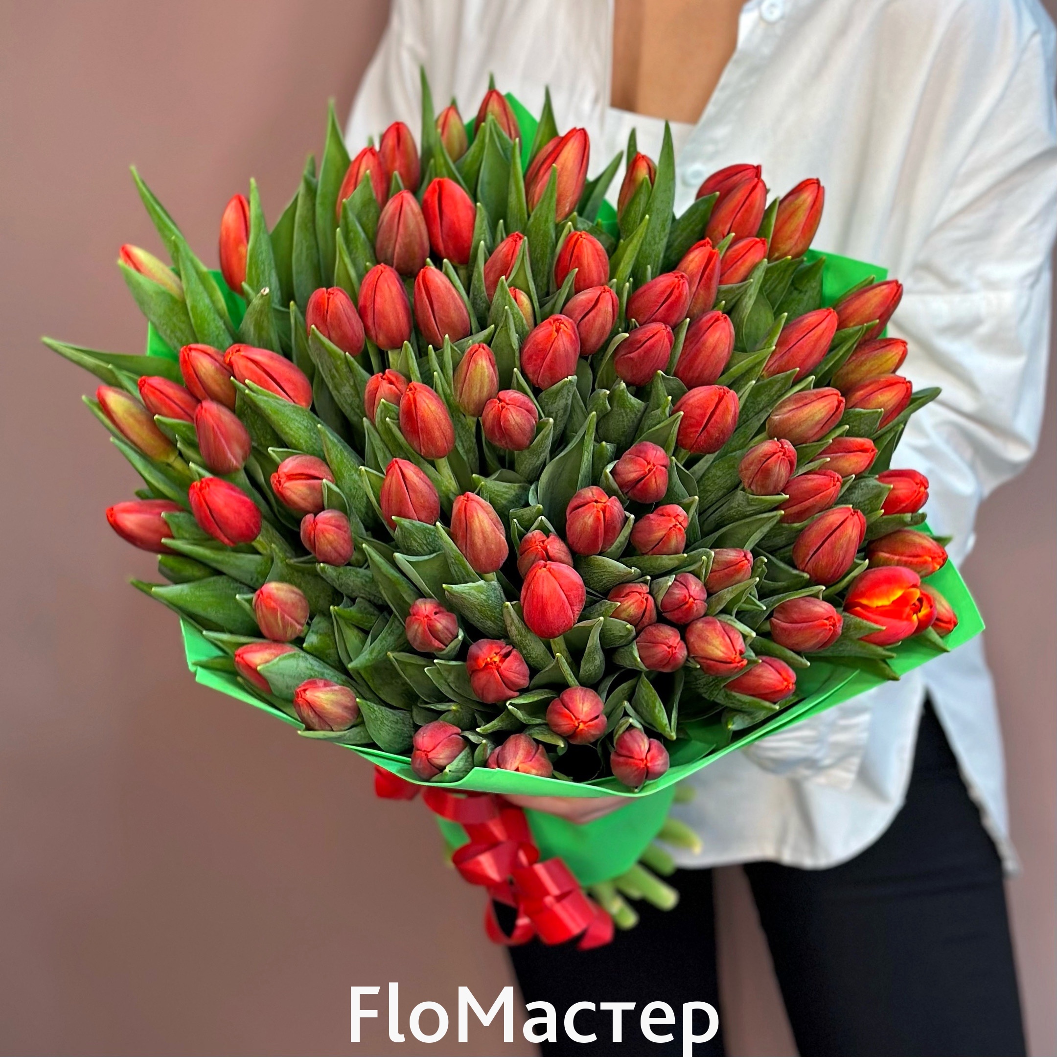 Букет 101 тюльпан Red: по цене 13 390 руб. в интернет-магазине ...