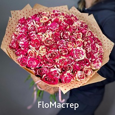 Букет 101 роза Harlekin