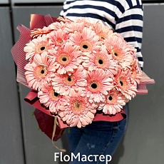 Букет 25 розовых гербер