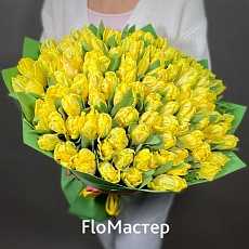 Букет 101 тюльпан Sun Parrot