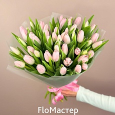 Букет 51 нежно-розовый тюльпан