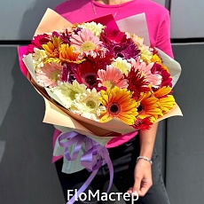 Букет 33 герберы микс Shine
