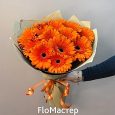 Букет 15 оранжевых гербер