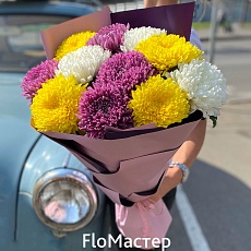 Букет 11 хризантем микс Folle
