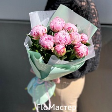 Букет 9 пионов Sarah Bernhardt