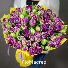 Букет 101 тюльпан Purple Peony