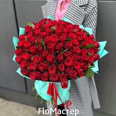 Букет 101 роза Red Torch (Ред Торч)