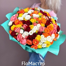 Букет 101 кустовая роза микс