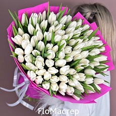 Букет 101 тюльпан White