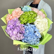 Букет 7 гортензий микс