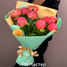 Букет 9 пионов Coral Charm