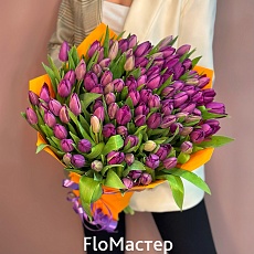 Букет 101 тюльпан Purple