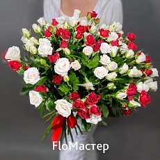 Букет 21 кустовая роза Lampone