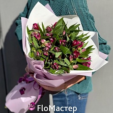 Букет 11 фиолетовых альстромерий