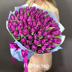 Букет 101 тюльпан Purple Flag