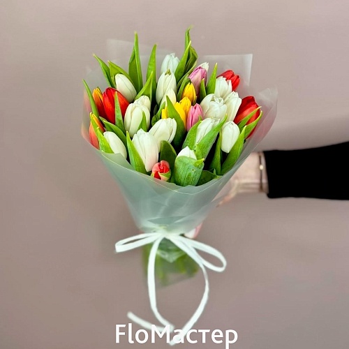 Букет 25 тюльпанов Микс