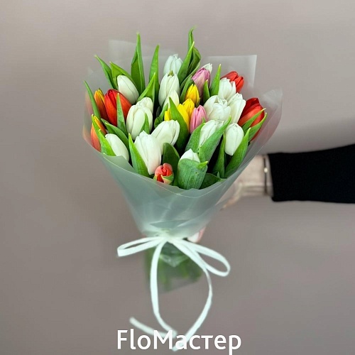 Букет 25 тюльпанов Микс