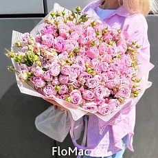 Букет 51 кустовая ароматная роза Aura