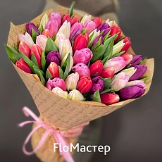 Букет 51 тюльпан микс Crumb