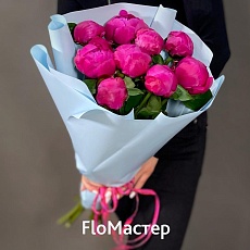 Букет 9 пионов Red Sarah Bernhardt