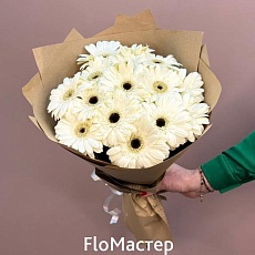 Букет 15 белых гербер