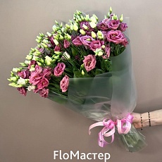 Букет 21 розовая эустома