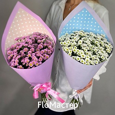 Букет 7 сантини розовых и белых