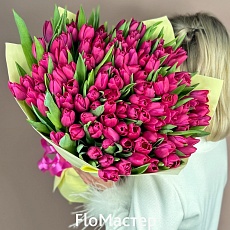 Букет 101 тюльпан Raspberry