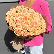 Букет 51 роза  Pearl Avalanche