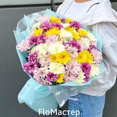 Букет 51 Российская кустовая хризантема микс