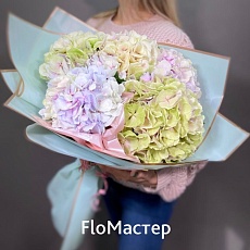 Букет 5 нежных гортензий микс Tiffany