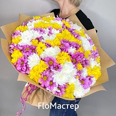Букет 101 кустовая хризантема микс